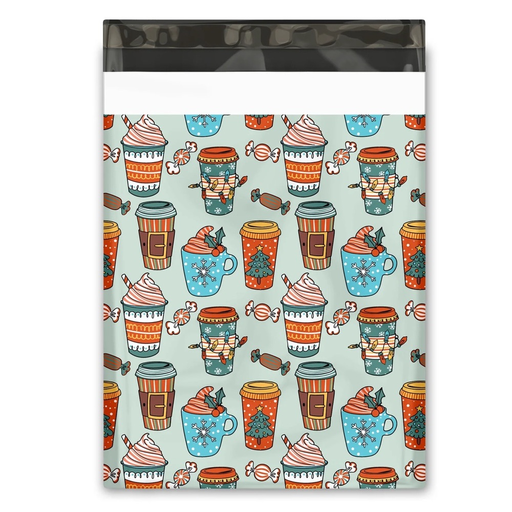 Christmas Coffees Poly Mailers 10x13 Pack of 25